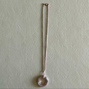 PMA rose gold hoop necklace